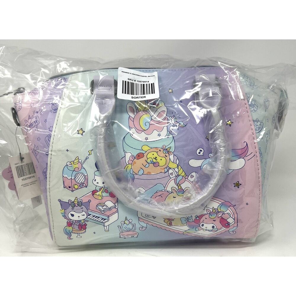 Loungefly Hello Kitty & Friends Pastel Rainbow Ombre Satchel Purse Crossbody Bag